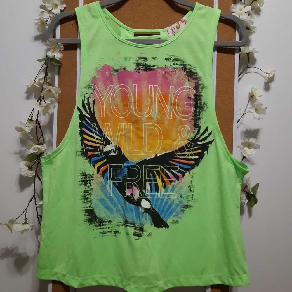 OP- Large neon green muscle top